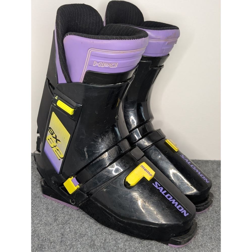 Vintage SALOMON SX 82 Rear Entry Alpine Downhill HPC Ski Boots Men's Size 350-55